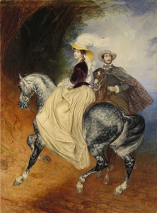 Jezdci. Portrét Eugeny a Emily Mussard, 1849 od Karl Pavlovich Bryullov
