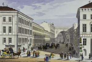 Millionnaya Street a Kotominův dům v Petrohradu, první polovina 19. stol.