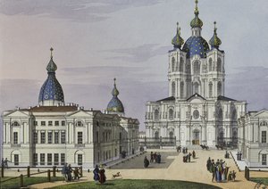 Smolný klášter vzkříšení v Petrohradě, první polovina 19. stol.