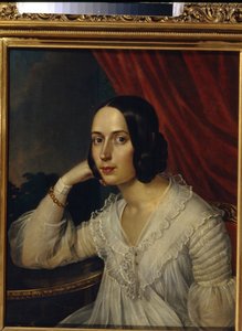 Portrait de Natalia Alekseevna Tuchkova Ogareva (1829-1913) (Portrét N. A. Tuchkova Ogareva). Peinture de Karl Reichel (1788-1857), olej na plátně 1842. Art russe od Karl Reichel