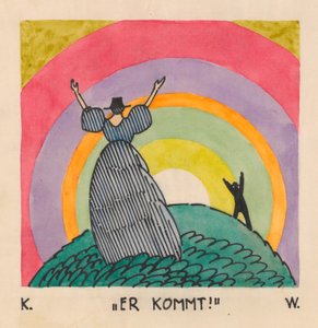 Přichází, kolem roku 1921 (kvaš na papíře)