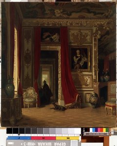 Interiér. Obraz Karla Zimmermanna (1796-1820). Olej na plátně, 83 x 77 cm. Německé umění 19. století. Státní muzeum umění M. K. Ciurlionise, Kaunas (Litva). od Karl Zimmermann
