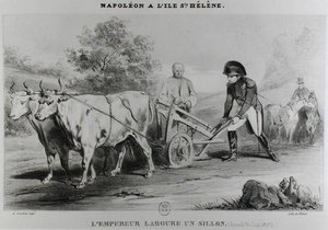 Napoleon (1769-1821) na Svaté Heleně, vyryl Francois le Villain (fl.1819-22) od Karl after Loeillot-Hartwig