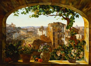 Piazza Barberini, Řím, 1830 od Karl von Bergen