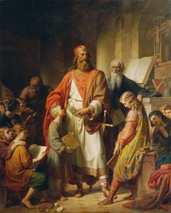 Karel Veliký nadává špatným studentům, 1855.