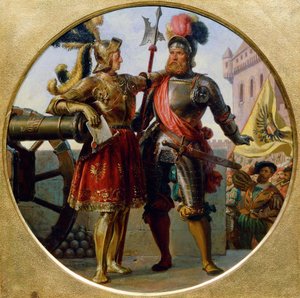 Císař Maxmilián I. a Georg von Frunsberg, 1868 od Karl von Blaas