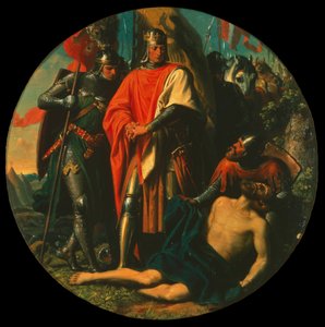 Rudolf I. na bitevním poli po vítězství nad Ottokarem, 1278, cca 1868. od Karl von Blaas