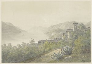 Pohled z parku Bellagio na jezero Como od Karoly Lajos Libay