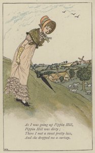 Když jsem šel nahoru na Pipin Hill (barevná lito) od Kate (after) Greenaway