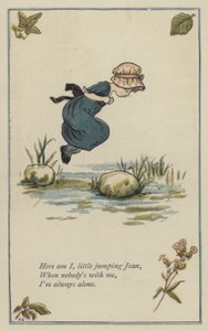 Tady jsem já, malá skákající Joan (barva litho) od Kate (after) Greenaway