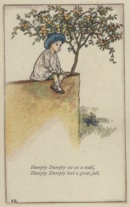 Humpty Dumpty seděl na zdi (barva litho) od Kate (after) Greenaway