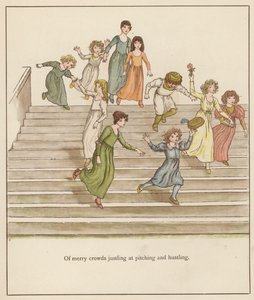 Ilustrace Kate Greenaway pro Krysař z Hamelnu od Roberta Browninga (barevné lito)
