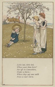 Malý chlapec, malý chlapec (barva litho) od Kate (after) Greenaway