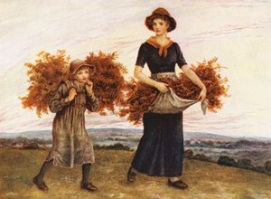 The Bracken Gatherers (barevná litografie) od Kate (after) Greenaway