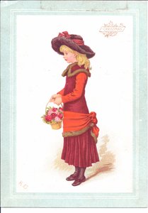 Viktoriánské přání dítěte oblečeného v regency oblečení, c.1880 od Kate Greenaway