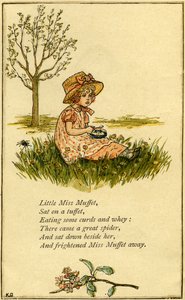 Malá slečna Muffet ilustrovaná od Kate Greenaway