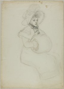 Sedící dívka s náhubkem od Kate Greenaway