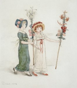 Dvě děti s holemi od Kate Greenaway