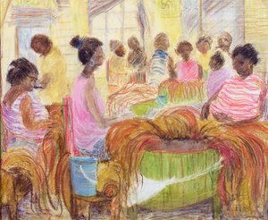 Továrna na doutníky, Havana (olej a pastel na plátně)