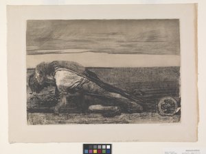 Die Pflüger (Plowmen) (lept a akvatinta na chine collé) od Käthe Kollwitz