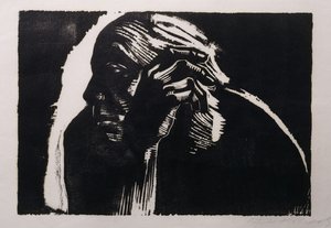 Autoportrét; Sebevzdělávání, 1924 od Käthe Kollwitz