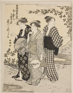 Bush Clovers in Summer, ze série „Nejlepší ódy na květiny čtyř ročních období (Shuku awase, shiki no hana)“ od Katsukawa Shuncho