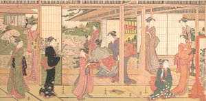 Mansion Opening to a Garden, ca. 1786. od Katsukawa Shuncho