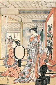 Žena před zrcadlem, Katsukawa Shunsho (1726-1792), Japonsko Japonská civilizace od Katsukawa Shuncho