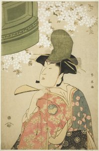 Herec Nakayama Tomisaburô jako tanečník Shirabyôshi ve filmu "The Maiden at Dôjô Temple" ("Musume Dôjô-ji") od Katsukawa Shun