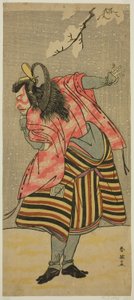Herec Ičikawa Dandžuró V jako Hej Šinno Masakado ve hře Hana no O-Edo Masakado Matsuri, která se hrála v divadle Ičimura v jedenáctém měsíci roku 1789 od Katsukawa Shun