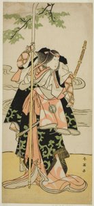 Herec Segawa Kikunojo III jako paní Tomoe (Tomoe Gozen) ve hře Yasa Gumbai Miyako no Jindori, která se hrála v divadle Miyako v jedenáctém měsíci roku 1793. od Katsukawa Shun