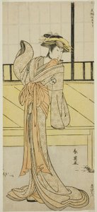 Herec Segawa Kikunojo III jako Okaru ve hře Kanadehon Chushingura, hrané v divadle Morita v osmém měsíci roku 1787 od Katsukawa Shun