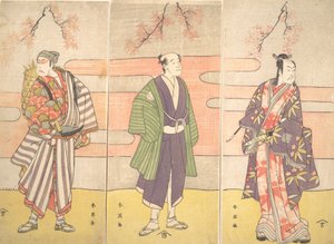 Tři neznámí herci, ca. 1793. od Katsukawa Shun