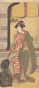 Herec Segawa Kikunojo 3. v ženské roli, ca. 1785.