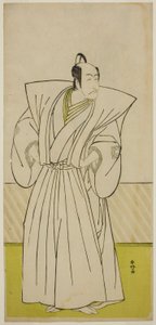 Herec Ičikawa Danjuro V jako Enya Hangan () ve hře Kanadehon Chushin Nagori no Kura (), která se hrála v divadle Nakamura () v devátém měsíci roku 1780 () od Katsukawa Shunkо̄
