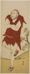 Herec Onoe Matsusuke I. v roli mendikantského mnicha (Gannin Bozu) ve hře Keisei Ide no Yamabuki, která se hrála v divadle Nakamura v pátém měsíci roku 1787 od Katsukawa Shunkо̄