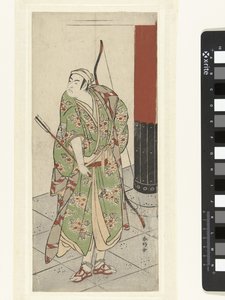 Herec Ichikawa Monnosuke II s lukem a šípy od Katsukawa Shunko