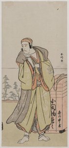 Ichikawa Yaozo II jako potulný podomní obchodník, polovina nebo konec 70. let 18. století. od Katsukawa Shunko