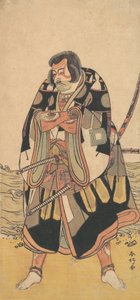 Herec Ichikawa Danjuro V jako válečník poblíž mořského pobřeží, ca. 1790. od Katsukawa Shunko