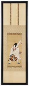 Herec Ichikawa Ebizo III jako Matsuomaru ve hře Sugawara a tajemství kaligrafie, 18. od Katsukawa Shunko