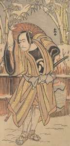 Pátý Ichikawa Danjuro jako muž v zimním oděvu z roku 1788. od Katsukawa Shunko