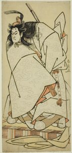 Herec Onoe Matsusuke I jako Ashikaga Takauji ve hře Kumoi no Hana Yoshino no Wakamusha, hrál v divadle Nakamura v jedenáctém měsíci, 1786 od Katsukawa Shunsen