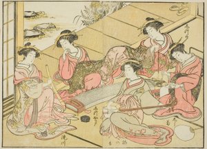Kurtizány z Tamaya, z knihy "Zrcadlo krásných žen ze čtvrtí rozkoše (Seiro bijin awase sugata kagami), sv. 1 od Katsukawa Shunsho
