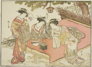 Kurtizány z Yadaya, z knihy „Zrcadlo krásných žen z požitkářských čtvrtí (Seiro bijin awase sugata kagami) od Katsukawa Shunsho