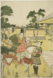 Kniha Musashi Benkei B Hayashi gs Te Ka p Companion da Sabo Uiharu a Yoshitsune Te Pay Horikawa site figure Uki-e dva listy v řadě od Katsukawa Shunsho