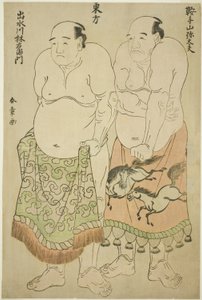 Zápasníci sumo východní skupiny: Kurateyama Yadayû a Izumigawa Rin