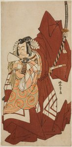 Herec Ichikawa Danjuro V jako Hannya no Goro ve hře Sugata no Hana Yuki no Kuronushi, hrál v divadle Nakamura v jedenáctém měsíci, 1776 od Katsukawa Shunsho