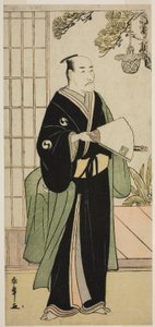 Herec Ichikawa Danjuro V jako Oboshi Yuranosuke ve hře Kanadehon Chushingura, hrál v divadle Nakamura v pátém měsíci, 1783 od Katsukawa Shunsho