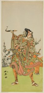 Herec Ichikawa Danzaburo II jako Usui no Sadamitsu (?) ve hře Edo Katagi Hikeya Tsunasaka (?), hrál v divadle Ichimura (?) v jedenáctém měsíci, 1772 (?) od Katsukawa Shunsho