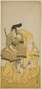 Ichikawa Grape Dye Dobrý jako Kusudo Saemon Suketsune Te Pay Camry Slova související s předky, Perfor Med At Te Ichimura Te Ichimura Te První měsíc, 1776 od Katsukawa Shunsho